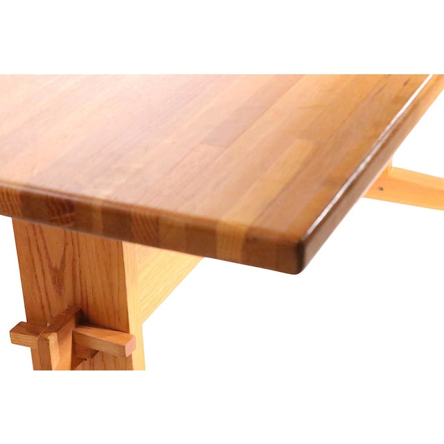 Mid Century Scandinavian Trestle Base Dining Table For Sale - Image 12 of 13