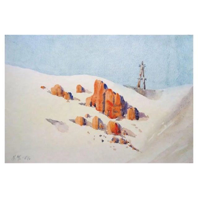 Herberts Mangolds, The Village, 1964, Watercolor on Paper For Sale