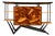 Brazilian Bar in Imbuia, Roxinho & Pau Marfim With Party Motif Marquetry, 1950s For Sale