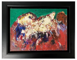 Mogens Balle, Abstract Composition, Oil on Canvas, Framed