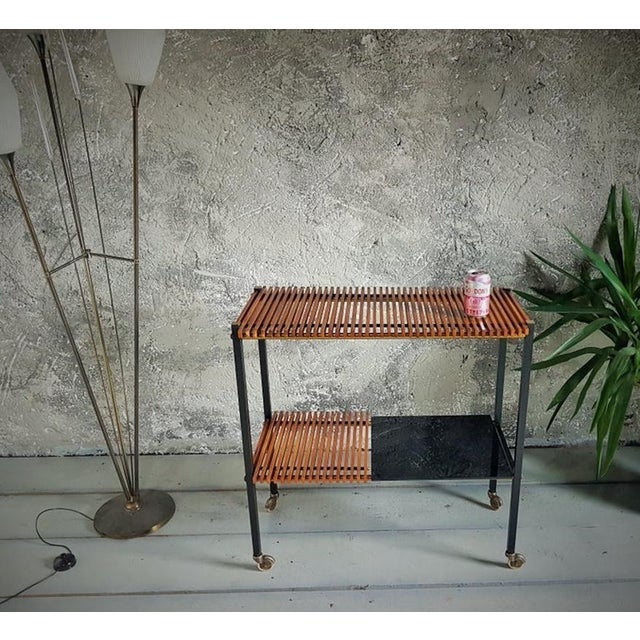 Metal Danish Teak Bar Wagon, 1950s For Sale - Image 7 of 18