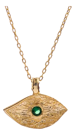 Cleopatra’s Emerald Guardian Eye Necklace
