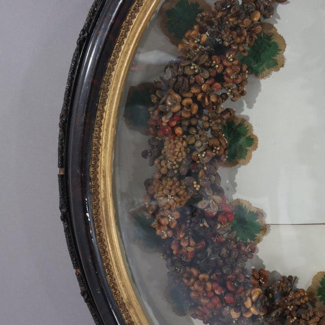 1900 - 1909 Antique Victorian Shadow Box Wall Hanging With Wax Wreath, Circa 1900 For Sale - Image 5 of 7