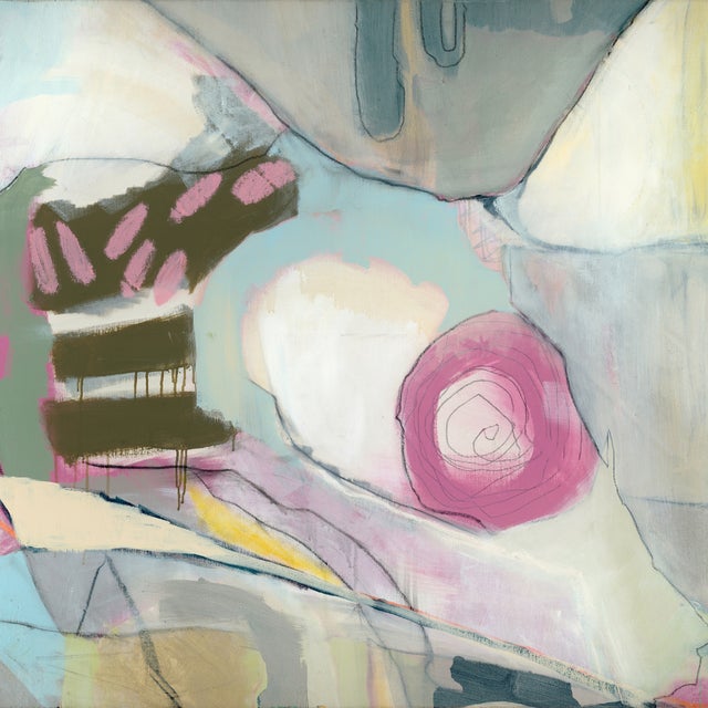 Mary Elizabeth Marvin Exclusive One-of-a-Kind, Original Abstract Painting Hangs in Any Direction or Orientation Mixed...