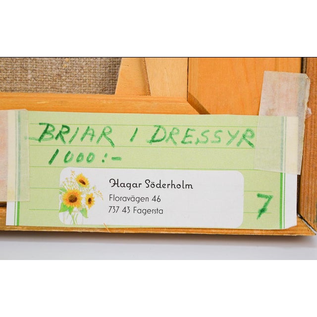 Wood Vintage Swedish Dressage Equestrian Oil Painting, Framed For Sale - Image 7 of 9