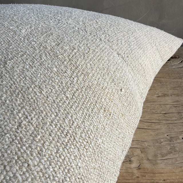 Mid-Century Modern Vintage Rug Pillow Cover With Original Seams For Sale - Image 3 of 7