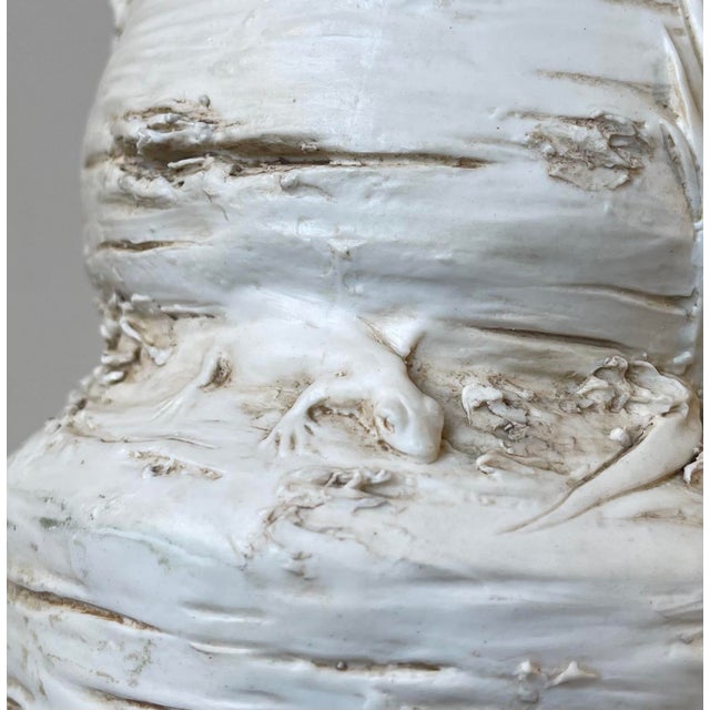 Antique Bohemian Enchanted Fairy Tail Tree Trunk Vase in Porcelain, 1890s For Sale - Image 4 of 15