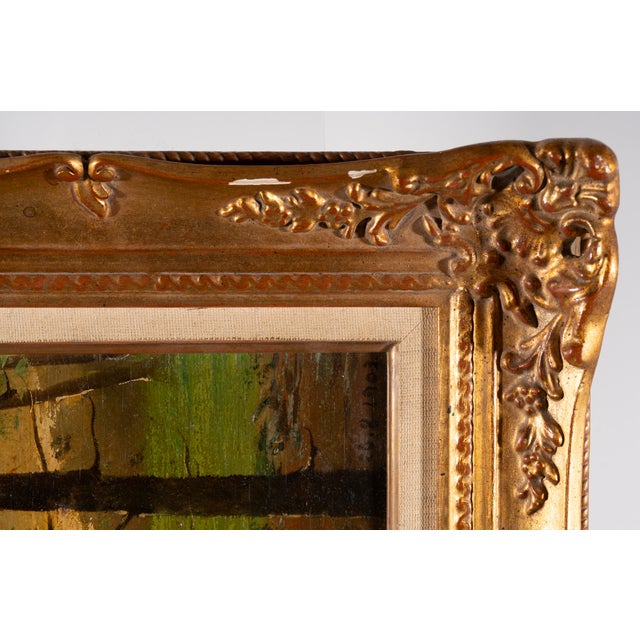 L. Delleani, Forest Interior with Sunlit Clearing, Oil on Panel For Sale - Image 9 of 17