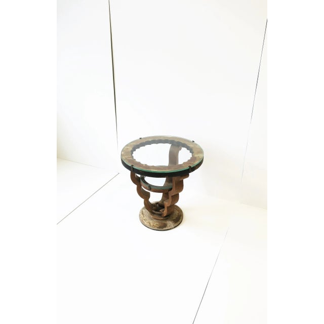 Art Deco Rustic Wood Gueridon Side Drinks Table For Sale - Image 4 of 12