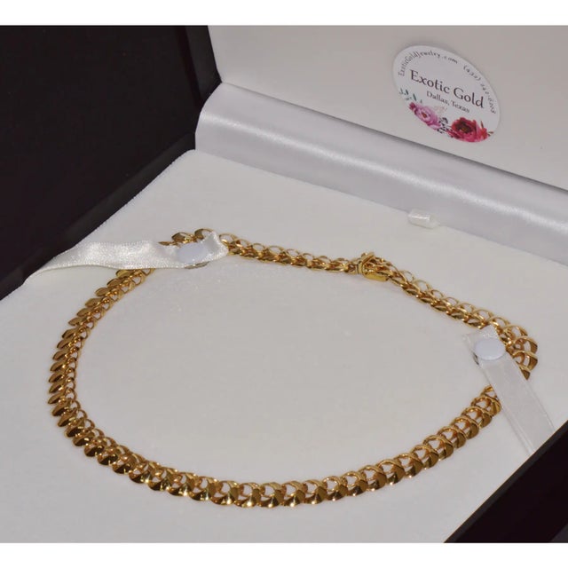 Vintage Rasner Italian 14k Solid Gold Swirl Links Chain Collar Stacking Necklace For Sale - Image 11 of 11