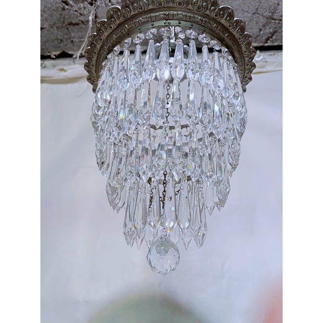 1970s Italian Silver Upside Down Layered Cake Chandelier For Sale - Image 4 of 8