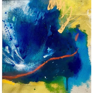 Modern Organic Blue Abstract Expressionist Painting Titled "H20 Pure" For Sale