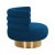 Transitional Naomi Navy Velvet Swivel Chair For Sale - Image 3 of 9