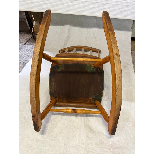 Wood Antique Mid-19th Century Arrow Back Windsor Style Nursing Rocking Chair For Sale - Image 7 of 7