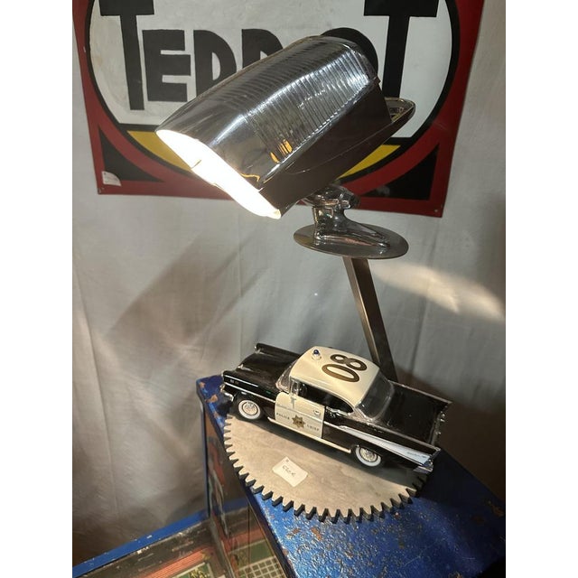 American Police Lamp with Retro Headlight, 1960s For Sale - Image 7 of 8
