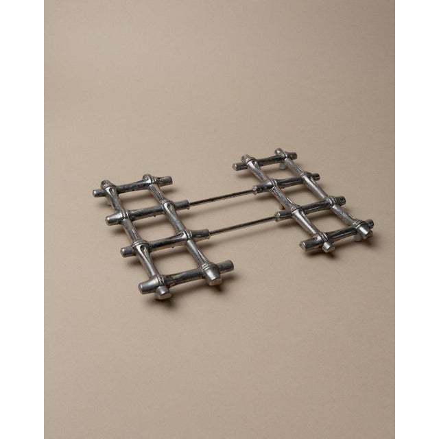 Vintage Silver-Plated Bamboo Trivet by F. B. Rogers, 1970s For Sale - Image 4 of 13