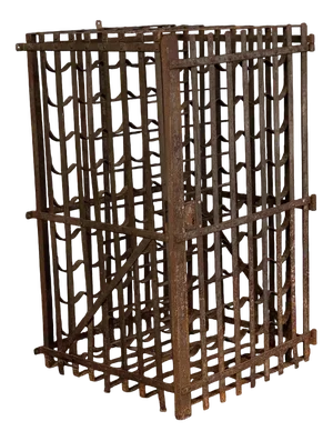 Vintage Steel Wine Rack