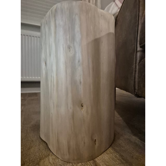 Contemporary Hand-Carved Solid Yew Wood Side Table, Scotland For Sale - Image 3 of 6