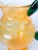 Orange Vintage Blown Glass Urn Pitcher With Orange Swirl Glass and Green Applied Handle For Sale - Image 8 of 8
