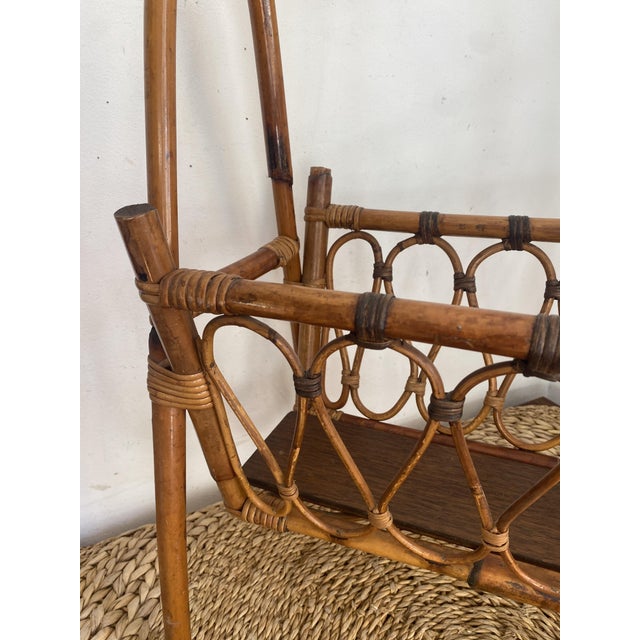1960s Bamboo and Rattan Magazine Rack, 1960s For Sale - Image 5 of 14