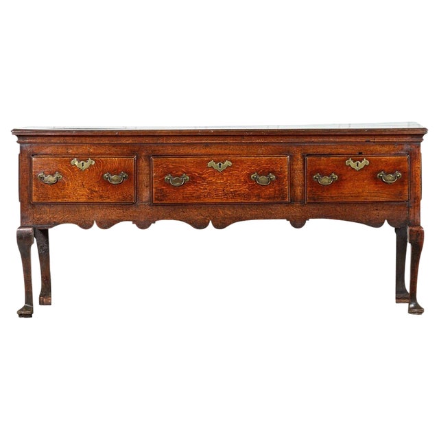 19th Century English Oak Dresser Base, 1840s For Sale