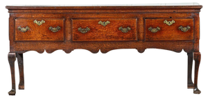 19th Century English Oak Dresser Base, 1840s