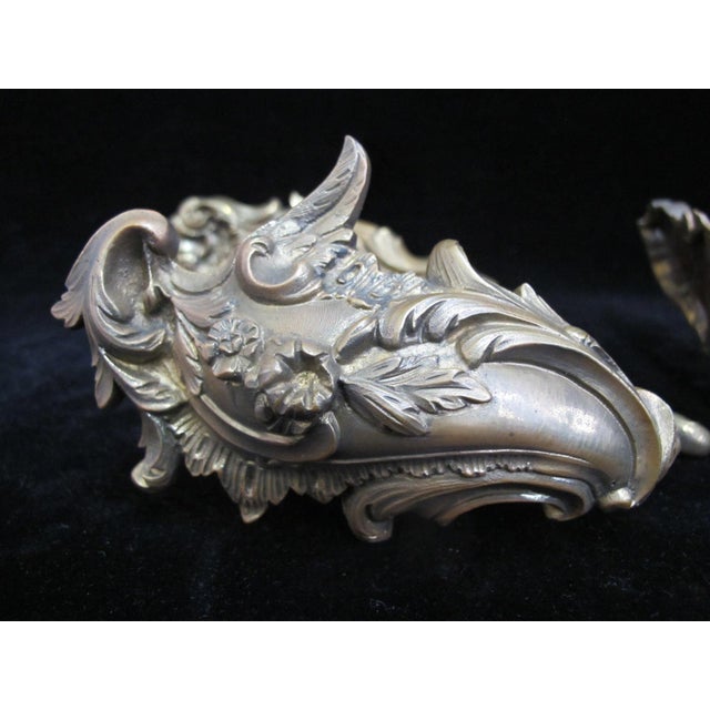 Late 19th Century Italian Gilt Brass Rococo Style Ornate Flower Curtain Hooks Tieback Set of 4 For Sale - Image 5 of 16