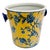 Late 20th Century Late 20th Century Chinoiserie Blue & Yellow Floral Porcelain Ice Bucket With Handles For Sale - Image 5 of 9