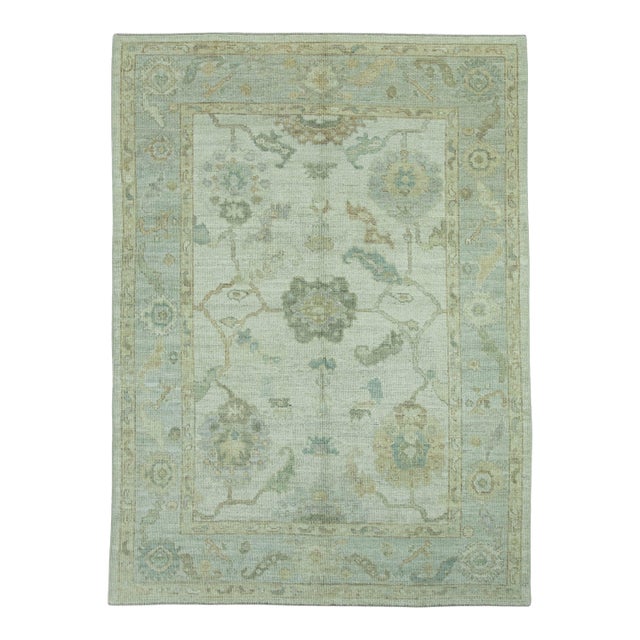Turkish Oushak Rug 5'2" x 7'1" #19278 For Sale