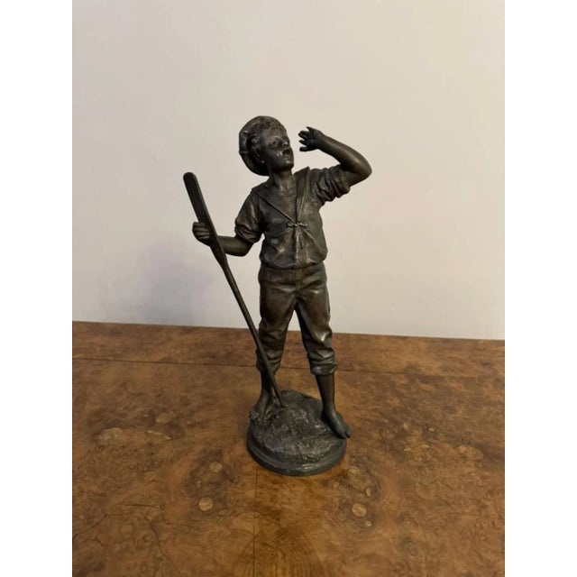 Antique French Spelter Figures, 1890, Set of 2 For Sale - Image 3 of 7