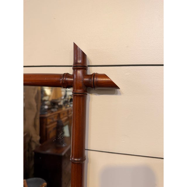 Antique Faux Bamboo Mirror For Sale - Image 4 of 6