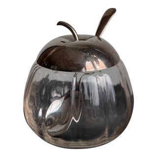 1950s Silver Plated Jam Jar With Spoon - English For Sale