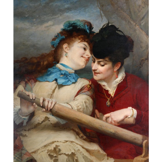 A Frederick Arthur Bridgman (American, 1847-1928) painting entitled "De quoi parlent les jeunes filles" (What are the...