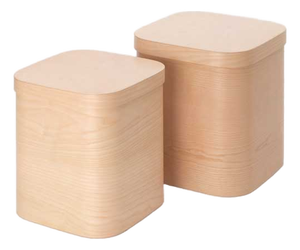 Square Wooden Box with Rounded Edges by Villahomecollection