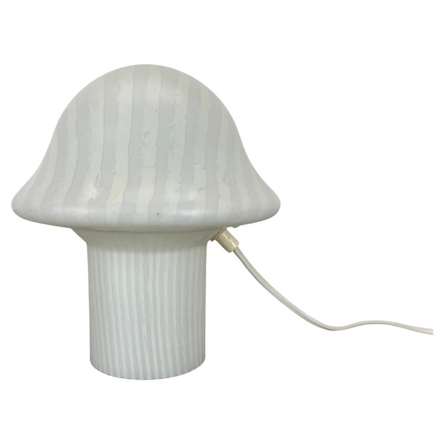 Glass Mushroom Zebrano Desk Light from Peill & Putzler, Germany, 1970s For Sale