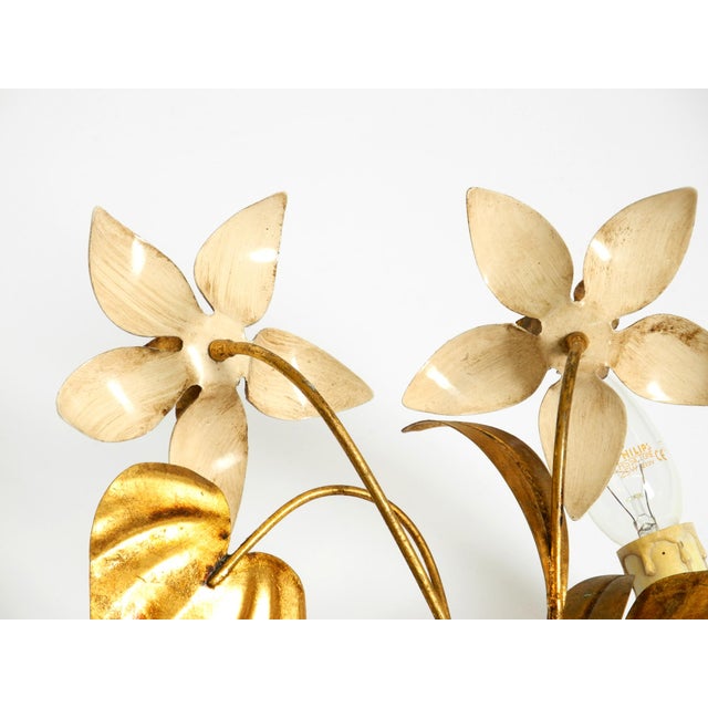 Gold-Plated and Hand-Painted Florentine Wall Lamp with Two Sockets, 1960s For Sale - Image 13 of 18