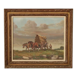 Elemer Kovacs Framed Covered Wagon Painting
