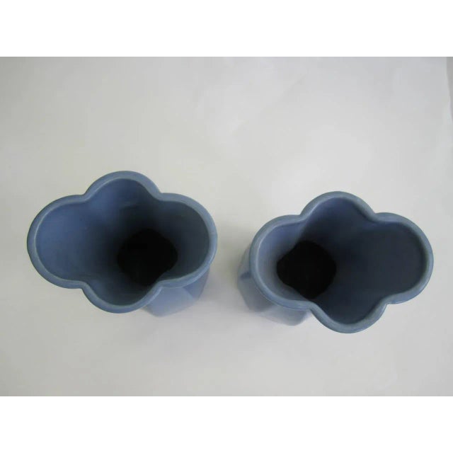 Cornflower Blue Modern Periwinkle Blue Vases, a Pair For Sale - Image 8 of 12