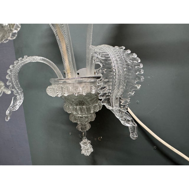 Vintage Venetian Murano Glass Wall Sconces, 1970s, Set of 2 For Sale - Image 8 of 13