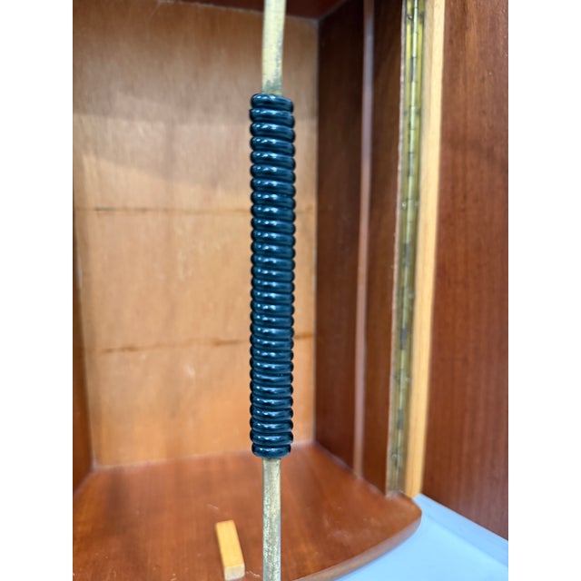 1950s Mid-Century Teak Wood Sewing Tool Storage Box W/ Metal Handle Hinged 1950s MCM For Sale - Image 5 of 10