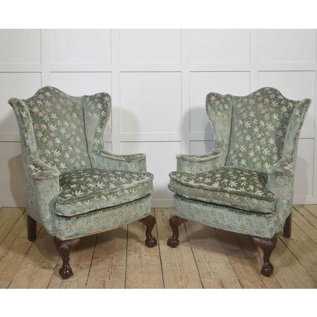Metal Early 20th Century Wingback Armchairs, Set of 2 For Sale - Image 7 of 7