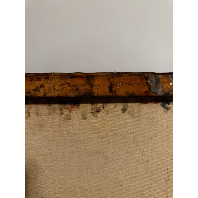 Vintage Abstract Oil on Canvas Portrait Painting For Sale - Image 4 of 6