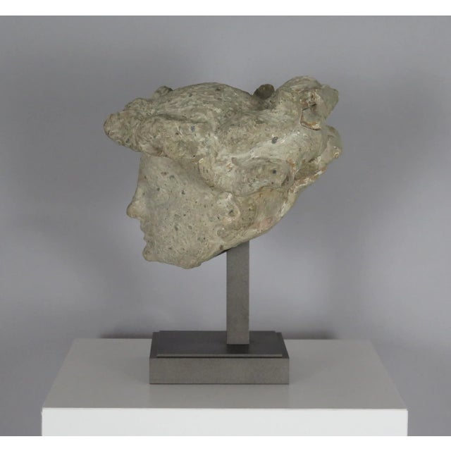 15th Century & Earlier Antique German Medieval Stone Bust of an Angel For Sale - Image 5 of 7