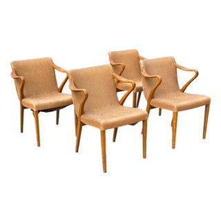 Set of Four Axel Larsson Model 1522 Armchairs for Bodafors, Swedish Modern, 1930s For Sale