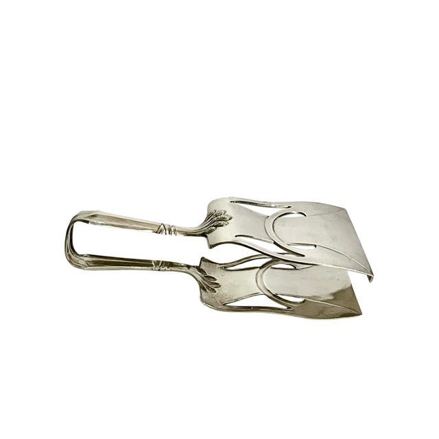 Silver Early 20th Century French Silver-Plated Asparagus Serving Tongs For Sale - Image 8 of 10