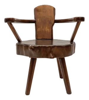 Mid-Century Modern French Wooden Armchair attributed to Pierre Chapo, 1960s