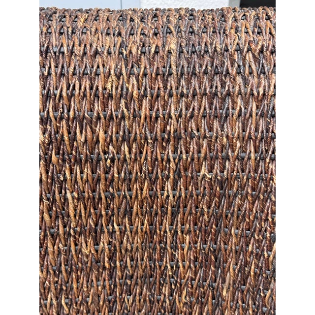 2010s Crate & Barrel Woven High Back Armchair For Sale - Image 5 of 12