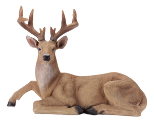 Large Laying Woodland Deer Figurine