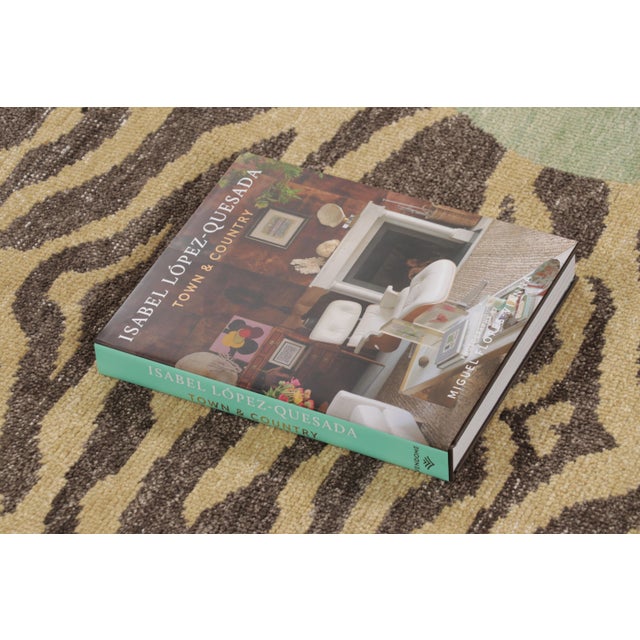 Rug & Kilim’s Distressed Tiger Rug in Green With Beige and Brown Pictorial For Sale - Image 9 of 9