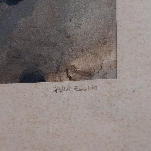 Black Enrico Garavelli, Abstract Figures, 1970s, Tempera on Paper, Framed For Sale - Image 8 of 13